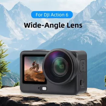 PULUZ plataus kampo objektyvas FOV Boost 185°, skirtas DJI Osmo Action 6 / HD stiklas / PU1103