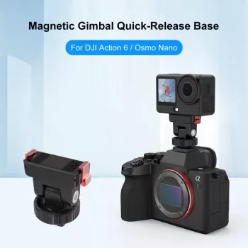 PULUZ PU1071B magnetinis greito atleidimo laikiklis 1/4 ir ISO, skirtas DJI Osmo Action 6 / Nano