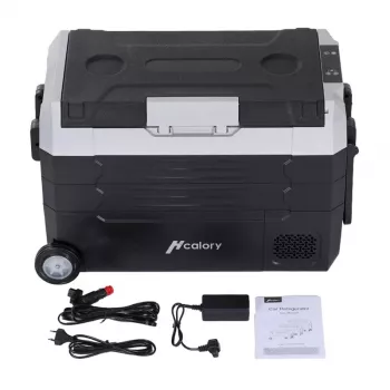 HCALORY D55M+ Automobilinis šaldytuvas su Bluetooth, 55L, Kompresorius, -20°C iki +20°C, DC 12V/24V, AC 100-240V, Juoda
