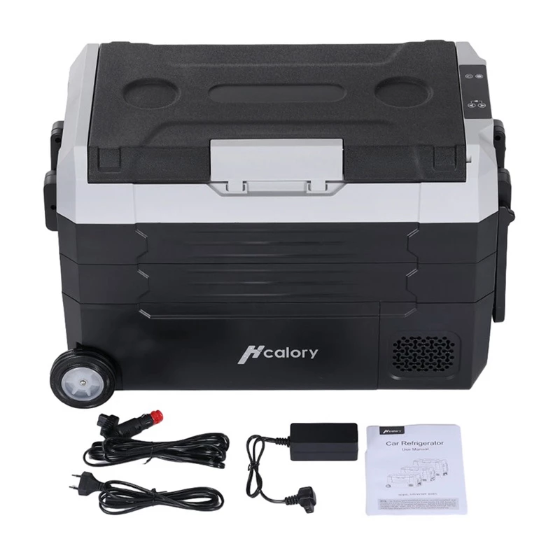 HCALORY D55M+ Automobilinis šaldytuvas su Bluetooth, 55L, Kompresorius, -20°C iki +20°C, DC 12V/24V, AC 100-240V, Juoda