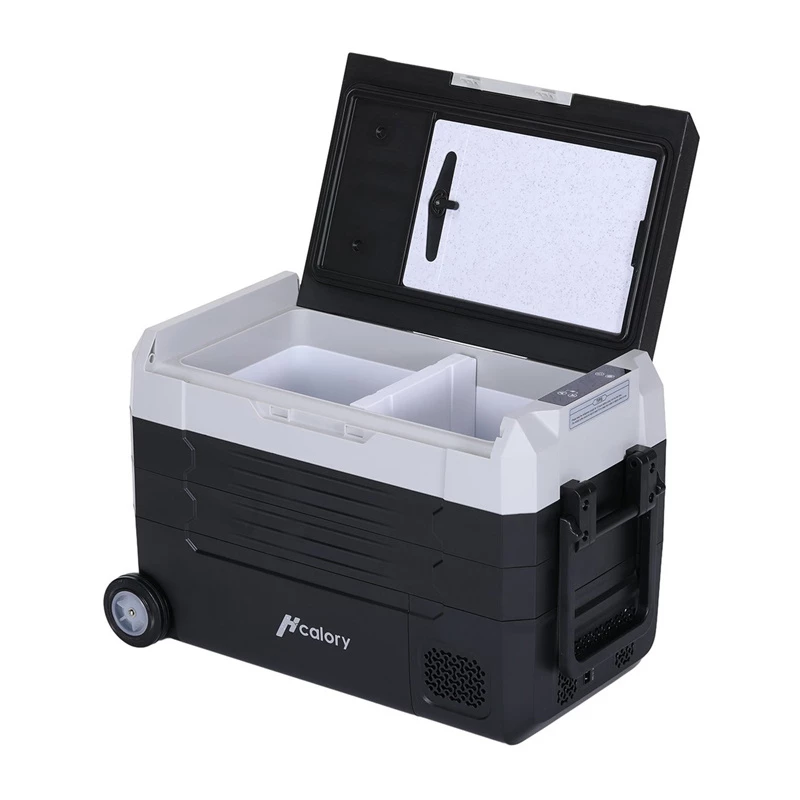 HCALORY D55M+ Automobilinis šaldytuvas su Bluetooth, 55L, Kompresorius, -20°C iki +20°C, DC 12V/24V, AC 100-240V, Juoda