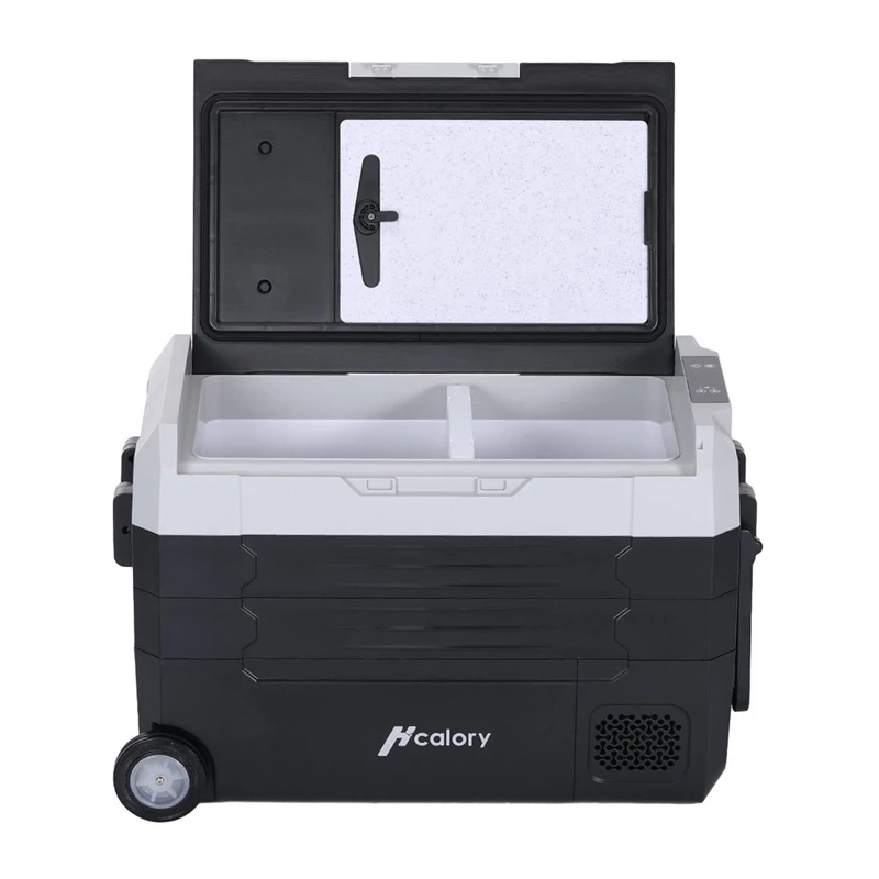 HCALORY D55M+ Automobilinis šaldytuvas su Bluetooth, 55L, Kompresorius, -20°C iki +20°C, DC 12V/24V, AC 100-240V, Juoda