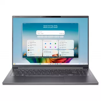 Acer Aspire 16 AI nešiojamas kompiuteris - 16 colių WQXGA IPS - Intel Core Ultra 9 185H - 32GB RAM - 1TB SSD - Windows 11 Home - plieno pilka