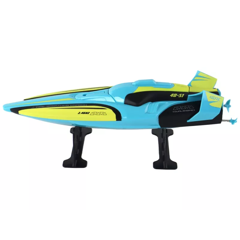 LEAN TOYS RC Water Boat 2.4G Yellow-Turquoise Waterproof Remote Control