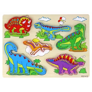 LEAN TOYS Medinis 3D dėlionė vaikams Loginis žaidimas Dinozaurai 11 dalių