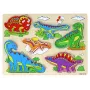 LEAN TOYS Medinis 3D dėlionė vaikams Loginis žaidimas Dinozaurai 11 dalių