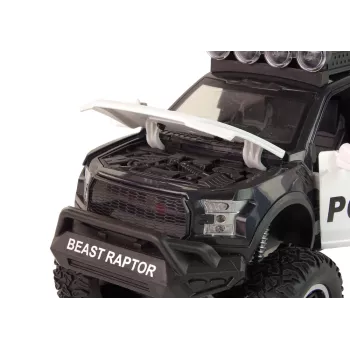 LEAN TOYS Visureigis Raptor Policija su atidaromomis durimis, garsu ir šviesa