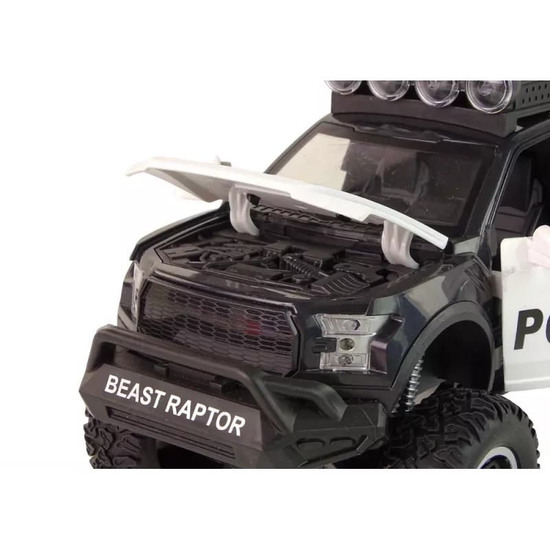 LEAN TOYS Visureigis Raptor Policija su atidaromomis durimis, garsu ir šviesa