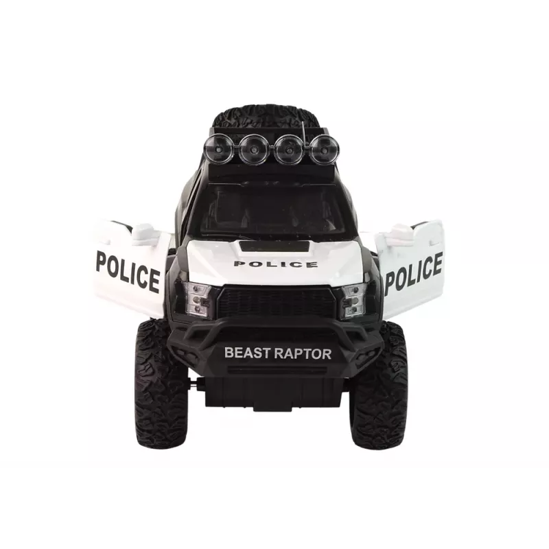 LEAN TOYS Visureigis Raptor Policija su atidaromomis durimis, garsu ir šviesa