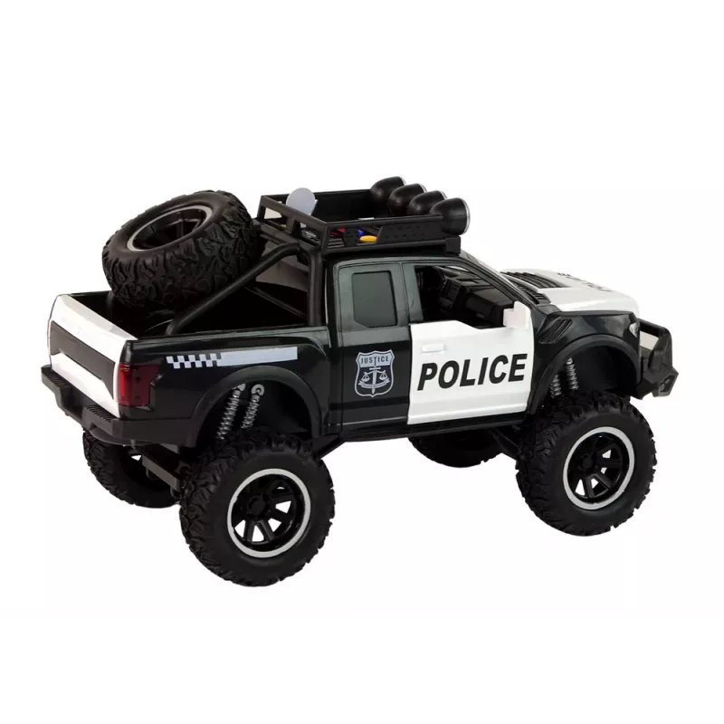 LEAN TOYS Visureigis Raptor Policija su atidaromomis durimis, garsu ir šviesa