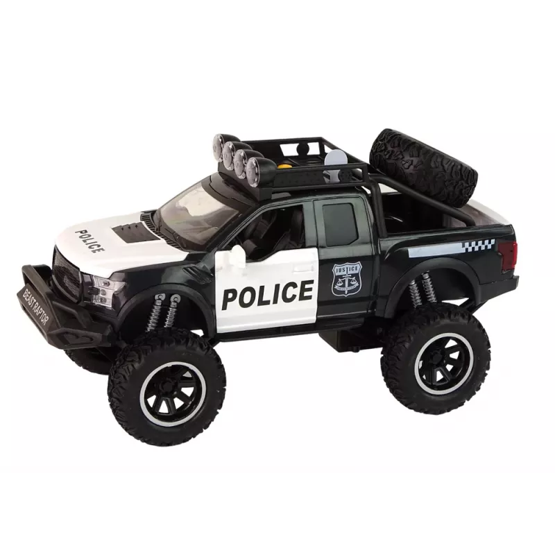 LEAN TOYS Visureigis Raptor Policija su atidaromomis durimis, garsu ir šviesa