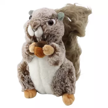 LEAN TOYS Minkštas žaislas Voverė su Riešutu Ruda 18cm