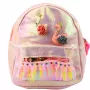 LEAN TOYS Vaikiška kuprinė Gulbės su nėrinių dekoracijomis Rožinė 22cm 2.8L