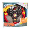 LEAN TOYS Interaktyvus vairas vaikams su šviesomis, garsais ir vibracija, raudonas