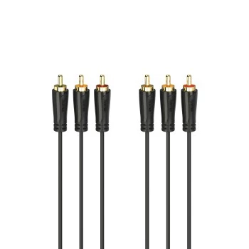 HAMA 3x RCA į 3x RCA garso/vaizdo kabelis 3 m, auksuoti jungtys