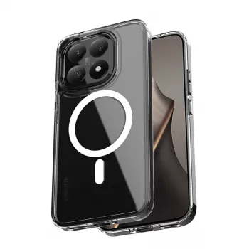 Crong Hybrid Clear Magnetic Case MagSafe, skirtas Xiaomi 15T (permatomas)