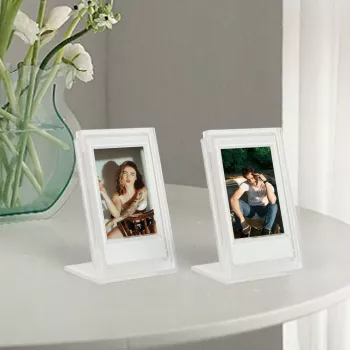 LOVEINSTANT 2x Skaidrus nuotraukų rėmelis + Laikymo dėžutė, skirta Fujifilm Instax Mini 12, 11, 9, 8, 7s, 70, 90, 50, 40, Evo, Liplay, Link 2, Link SE