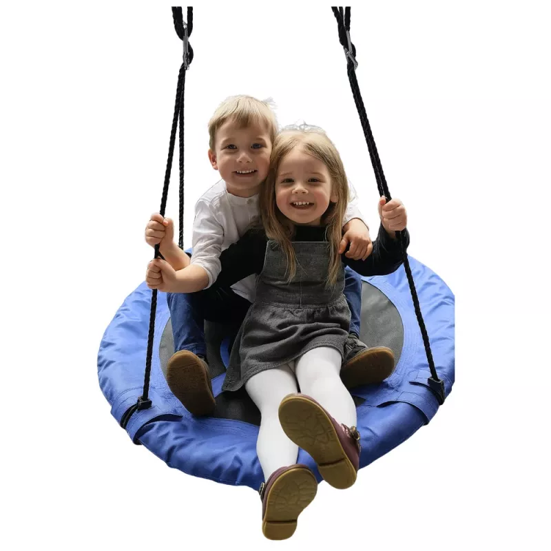 LEAN SPORT Sodo sūpynės „Gandro lizdas“ vaikams, mėlynos, 80 cm