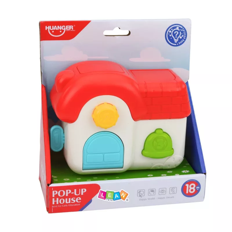 LEAN TOYS Interaktyvus edukacinis namas mažyliams - Iššokantys gyvūnėliai