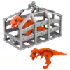 LEAN TOYS Dinozaurų transporto rinkinys: sunkvežimis, vilkikas, sraigtasparnis, šviesos, garsas