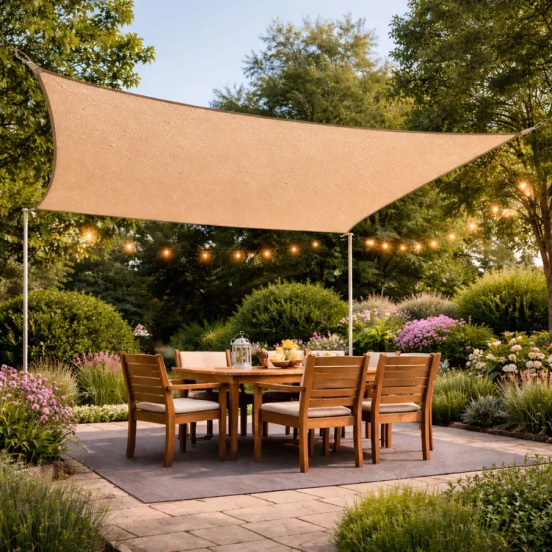 LEAN Rectangular Beige Waterproof Garden Sun Sail 200x300 cm