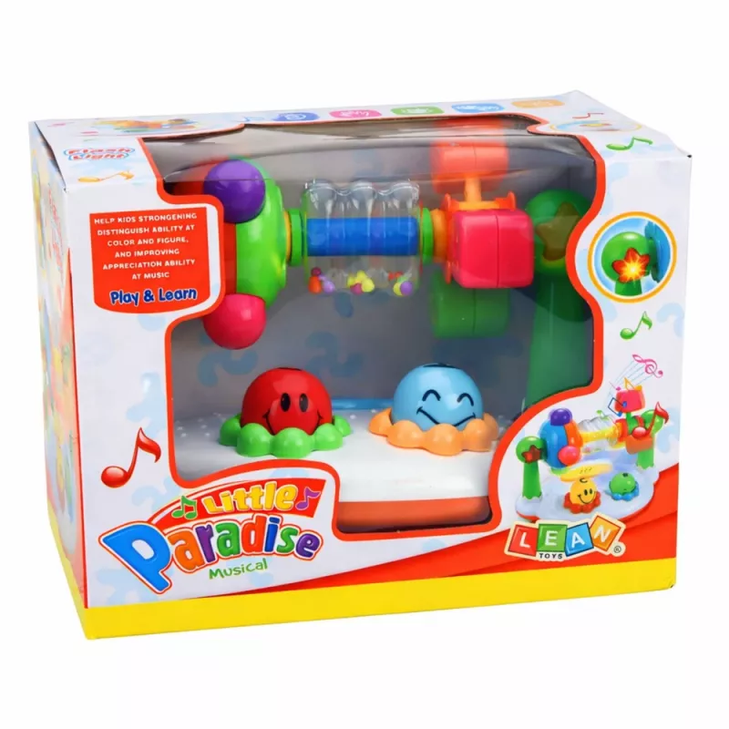 LEAN TOYS Interaktyvus muzikinis žaislas kūdikiams Barškutis su šviesomis ir garsais