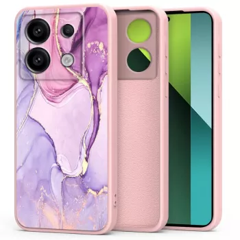 TECH-PROTECT Back Cover, skirta Xiaomi Redmi Note 13 Pro 5G / Poco X6 5G, marmuro raštas, balta/pilka, hibridinis TPU + PC