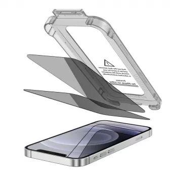 TECH-PROTECT Quick Set Spy+ Privacy grūdinto stiklo ekrano apsauga, skirta Apple iPhone 12 / iPhone 12 Pro (2 vnt. pakuotė)