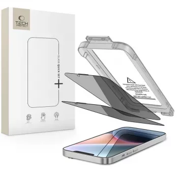 TECH-PROTECT Quick Set SPY+ Privatumo grūdinto stiklo ekrano apsauga 2 vnt., skirta iPhone 13 / 13 Pro / 14 / 16E / 17E
