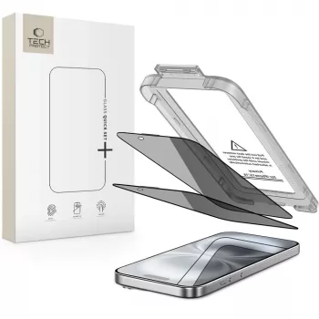 TECH-PROTECT QUICK SET SPY+ Privacy Tempered Glass Screen Protector 2-Pack, skirtas Apple iPhone 15 / iPhone 16