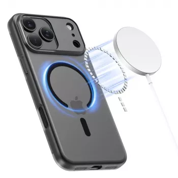 Tech-Protect Magslim Magsafe iPhone 17 Pro Max matinis juodas galinis dangtelis