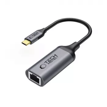 TECH-PROTECT ULTRABOOST Adapter USB-C į Ethernet RJ45 1000 Mbps Juoda