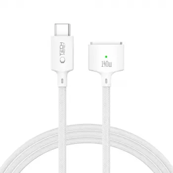 TECH-PROTECT MMC01 UltraBoost Magnetic MacBook Cable USB-C į MagSafe 3 140W 200cm Baltas