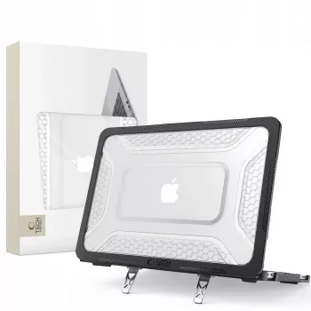 Tech-Protect Kevlar Pro MacBook Neo 13 2026 matinė juoda / skaidri apsauginė dėklas nešiojamam kompiuteriui