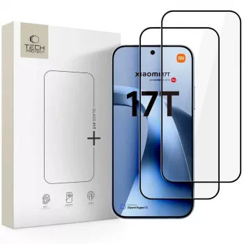 Tech-Protect Glass Fit+ 2 vienetų ekrano apsauga, skirta Xiaomi 17T, juoda