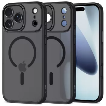 Tech-Protect Magcam Magsafe iPhone 17 Pro matinė juoda nugarėlė