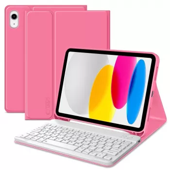 Tech-Protect SC Pen + Keyboard Case, skirta iPad 10,9 colio (10 karta, 2022) / 11 colio (2025) - rausvai violetinė