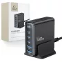 TECH-PROTECT DC140W-GAN stalinis įkroviklis su 5 prievadais, PD 140W / QC3.0, juodas
