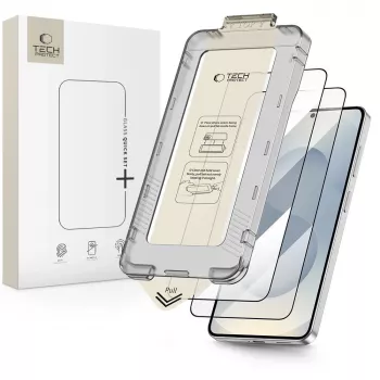 TECH-PROTECT Quick Set+ 2 vnt. grūdinto stiklo ekrano apsauga, skirta Samsung Galaxy S26+ Plus, juoda