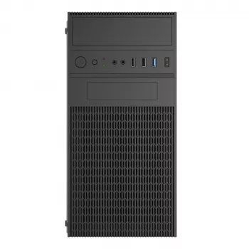 Akyga AK19BK Micro Tower kompiuterio korpusas, Micro ATX / Mini ITX, USB-C + USB 3.0 + 2x USB 2.0, be maitinimo bloko, juodas