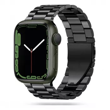 Tech-Protect Stainless Steel Link Bracelet, skirtas Apple Watch 4/5/6/7/8/9/SE/Ultra 1/2 (42/44/45/49mm), juodas