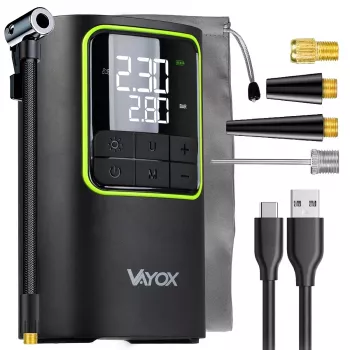 VAYOX VA0409 Įkraunamas oro siurblys 4000mAh Cilindras 19mm Skaitmeninis padangų pripūtėjas