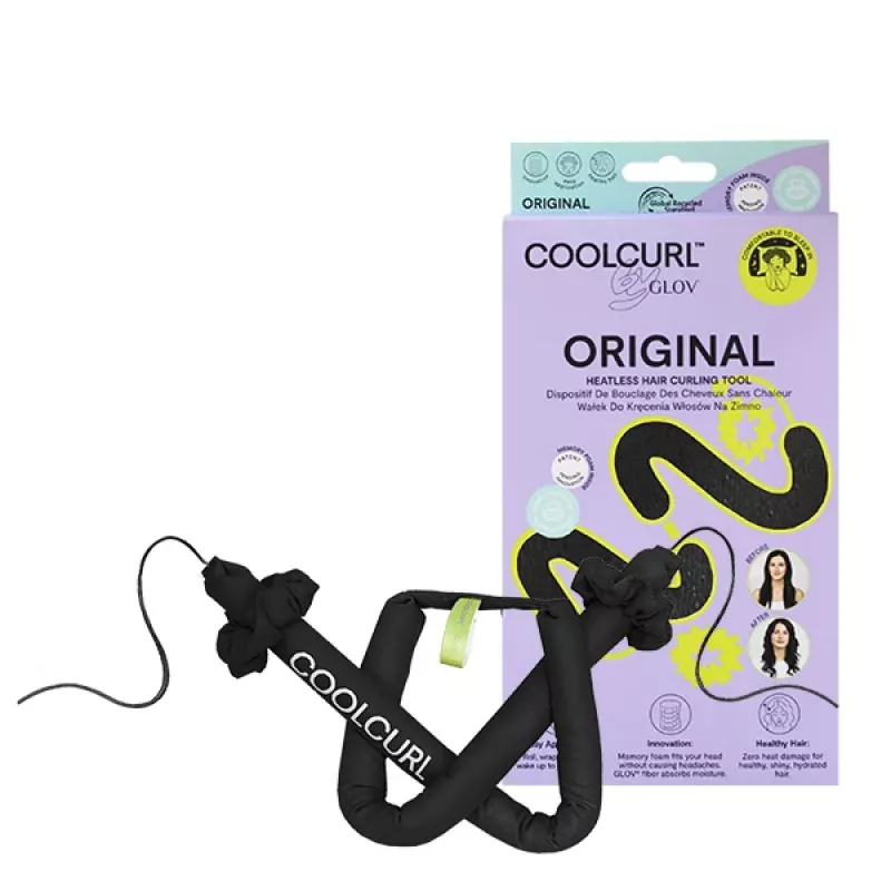GLOV Cool Curl Heatless Hair Curler Set Black