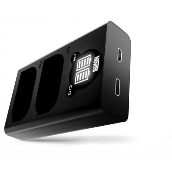 Newell Dual-Channel USB-C Charger DL-USB-C, skirtas Panasonic DMW-BLK22 akumuliatoriui, juoda