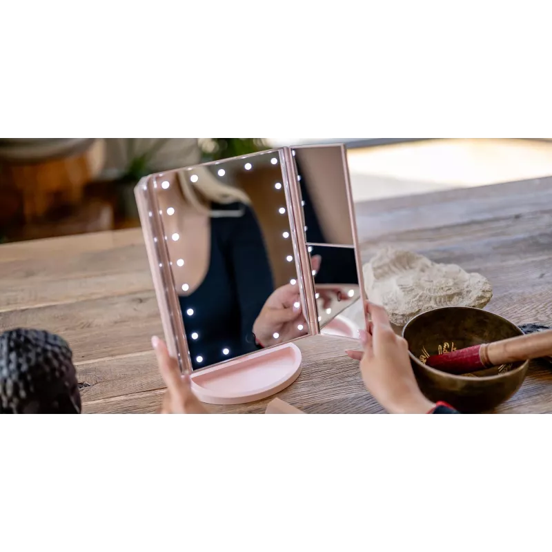 Humanas HS-ML04 LED Makeup Mirror with Illumination - Pink