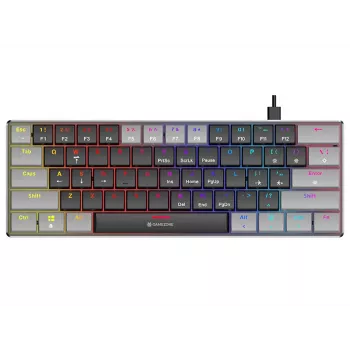 Tracer GameZone Keylo 61 Wired Mechanical Gaming Keyboard, 60% Layout, Outemu Red Switches, RGB Backlighting, Graphite