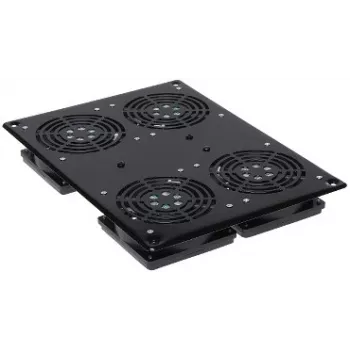 DELTA OPTICAL A19-4W 19 inch 1U ventiliatorių skydelis spintai, 4x120mm, 230V AC, juodas