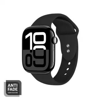 Crong Liquid Silicone Strap, skirtas Apple Watch 38/40/41/42 mm (juodas)