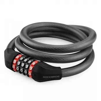 Rockbros RKS507-1BK Kombinuotas kabelinis užraktas 1,8m juodas