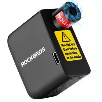 ROCKBROS Mini Electric Pump 42320008001, skirtas Schrader/Presta vožtuvams, 100 PSI - juoda